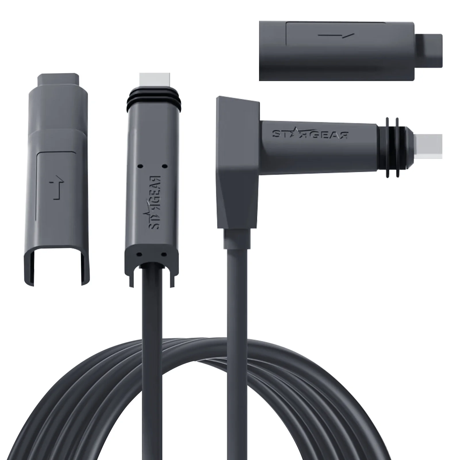 STARGEAR Starlink Cable 75FT Satellite Replacement Extension Cable for Starlink Rectangular Satellite V2, Waterproof Starlink Cable with End Caps Starlink Gray (75FT/22.86M)