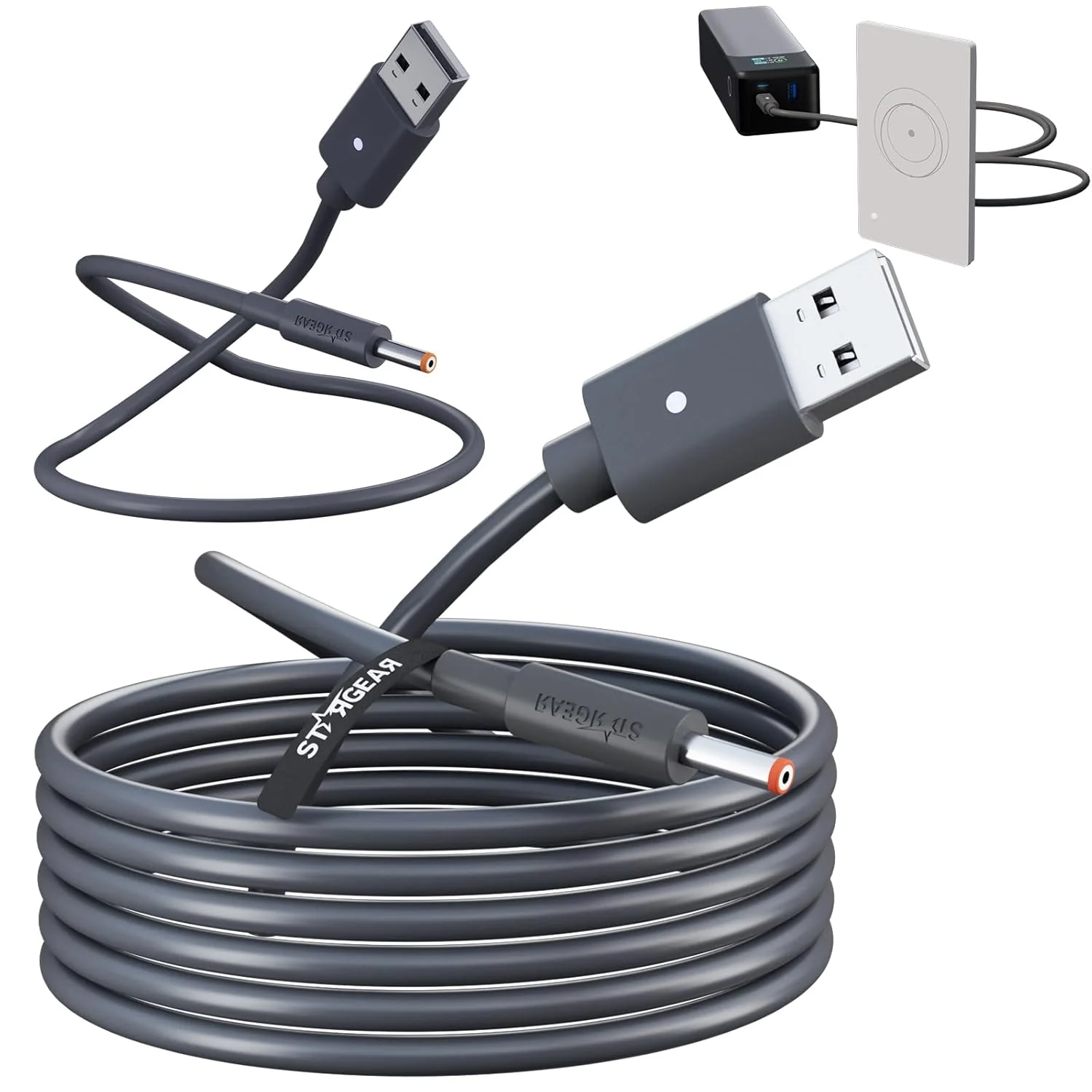 Starlink Router Mini Cable – 2 Pack (1FT + 6.5FT) USB-A to DC Power Cable Compatible with Starlink Mini Router, Plug and Play QC 3.0 9V Compatible Replacement for Starlink Internet Kit
